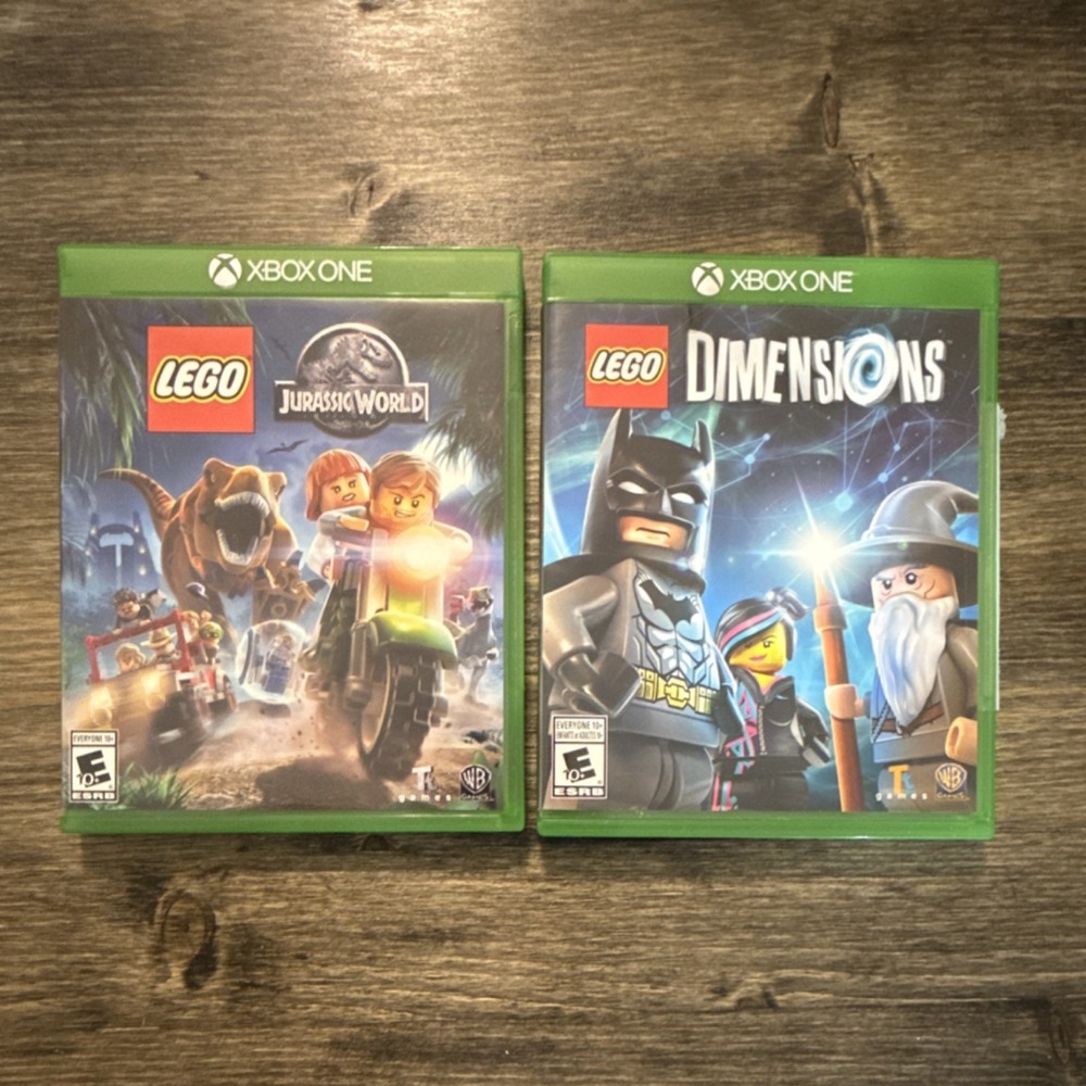 LEGO Jurassic World & LEGO Dimensions Xbox One Games w/Manual E10+ 2015 NTSC-U/C